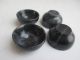 4pc Chinese Hand Carved Jade Small Bowl.  Four Glass Bowls photo 4