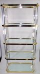 Vintage Lucite Etagere - Brass With Glass Shelves Mid-Century Modernism photo 1
