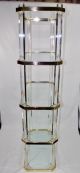 Vintage Lucite Etagere - Brass With Glass Shelves Mid-Century Modernism photo 7