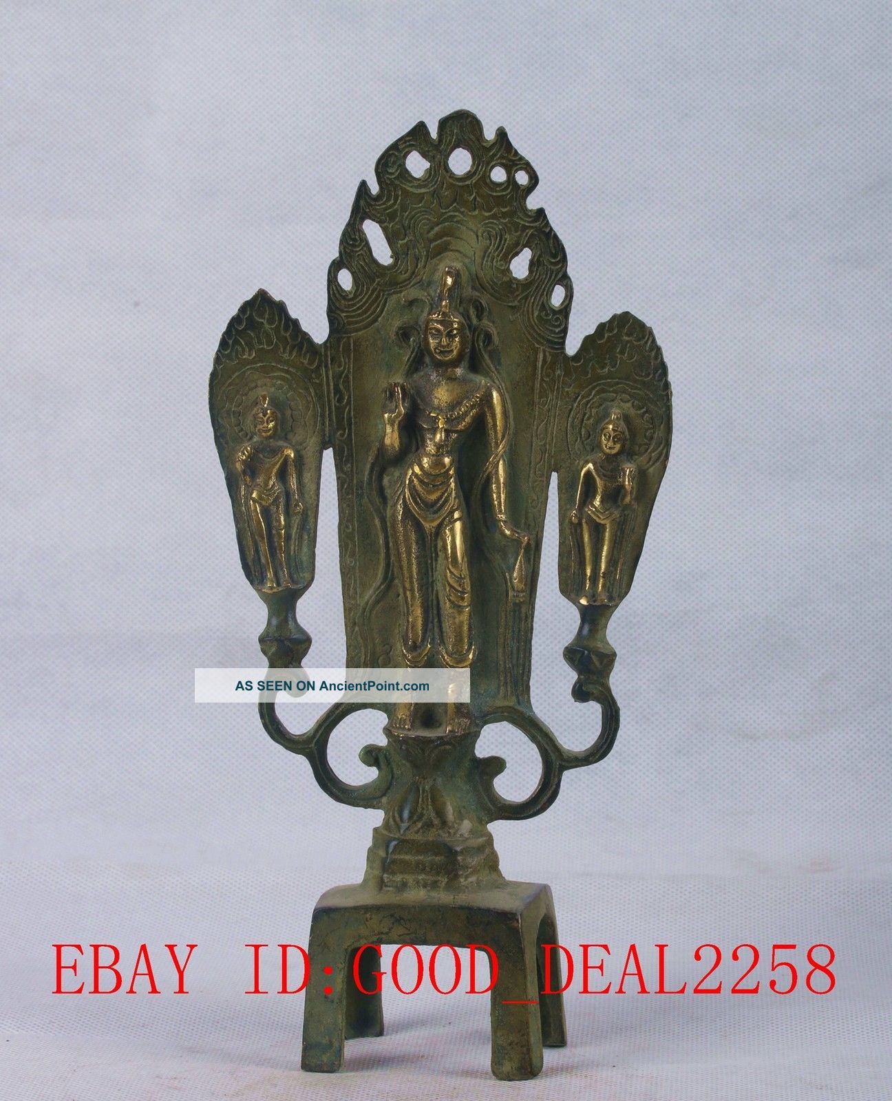Chinese Bronze Gilt Handwork Carved Buddha Statues Qt065 Other Antique Chinese Statues photo