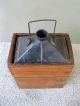 Antique Kerosene/turpentine/gas/oil Tin Can With Wood Case,  Bail Handle Primitives photo 4