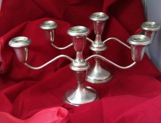 . 925 Sterling Silver Reed& Barton Candleabra Vintage Not Scrap photo