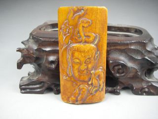 Rare Antique Chinese Hand - Carved Bovine Bone Pendants Sakyamuni 2519 photo