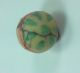 Antique Hand Painted Green Flower 3 Red Rings Millstone Ball Primitives photo 1