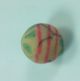 Antique Hand Painted Green Flower 3 Red Rings Millstone Ball Primitives photo 2