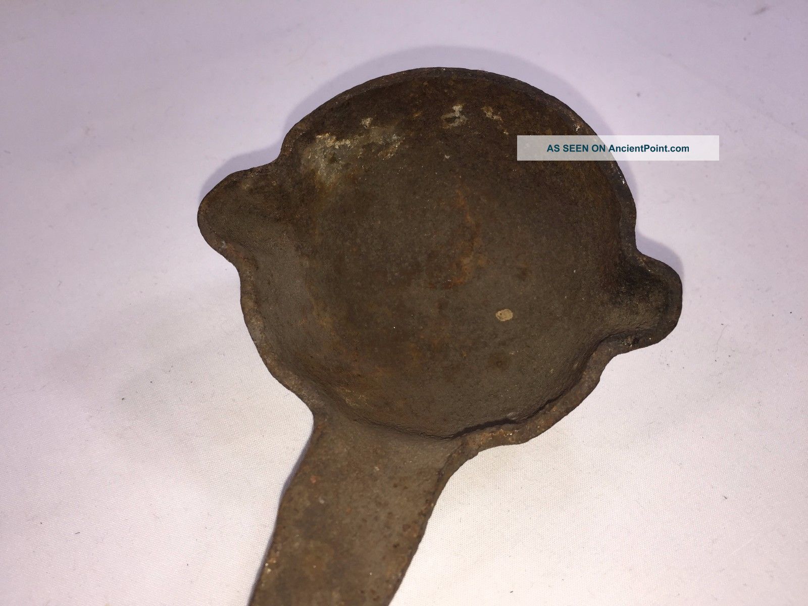 Primitive Antique Hand Forged Iron Ladle Soup Stew Long Handle Hearth Cook 1328 Hearth Ware photo