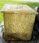 Vintage Brass Colonial Trunk,  Early American Brass Box Coal Box Wood Kindling Hearth Ware photo 4