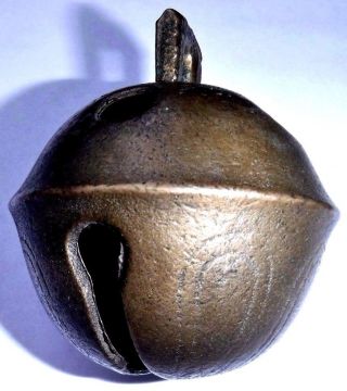 Large Antique Brass Sleigh Bell Number 12 photo