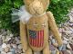 Large Americana Teddy Bear American Flag Stars Primitive United States Decor Primitives photo 1