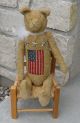 Large Americana Teddy Bear American Flag Stars Primitive United States Decor Primitives photo 3