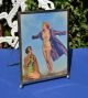 Large 1930s Art Deco Silver Plate Photo Frame With Bathing Beauty Print Art Deco photo 6