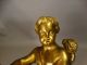 (2) Antique Bronze Figural Piano Baby Style Cherub Putti Lg Clock Topper Statue Metalware photo 5
