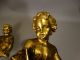 (2) Antique Bronze Figural Piano Baby Style Cherub Putti Lg Clock Topper Statue Metalware photo 6