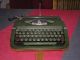 Rare 50s Forest Green Princess Typewriter,  Leather Suitcase: Typewriters photo 1