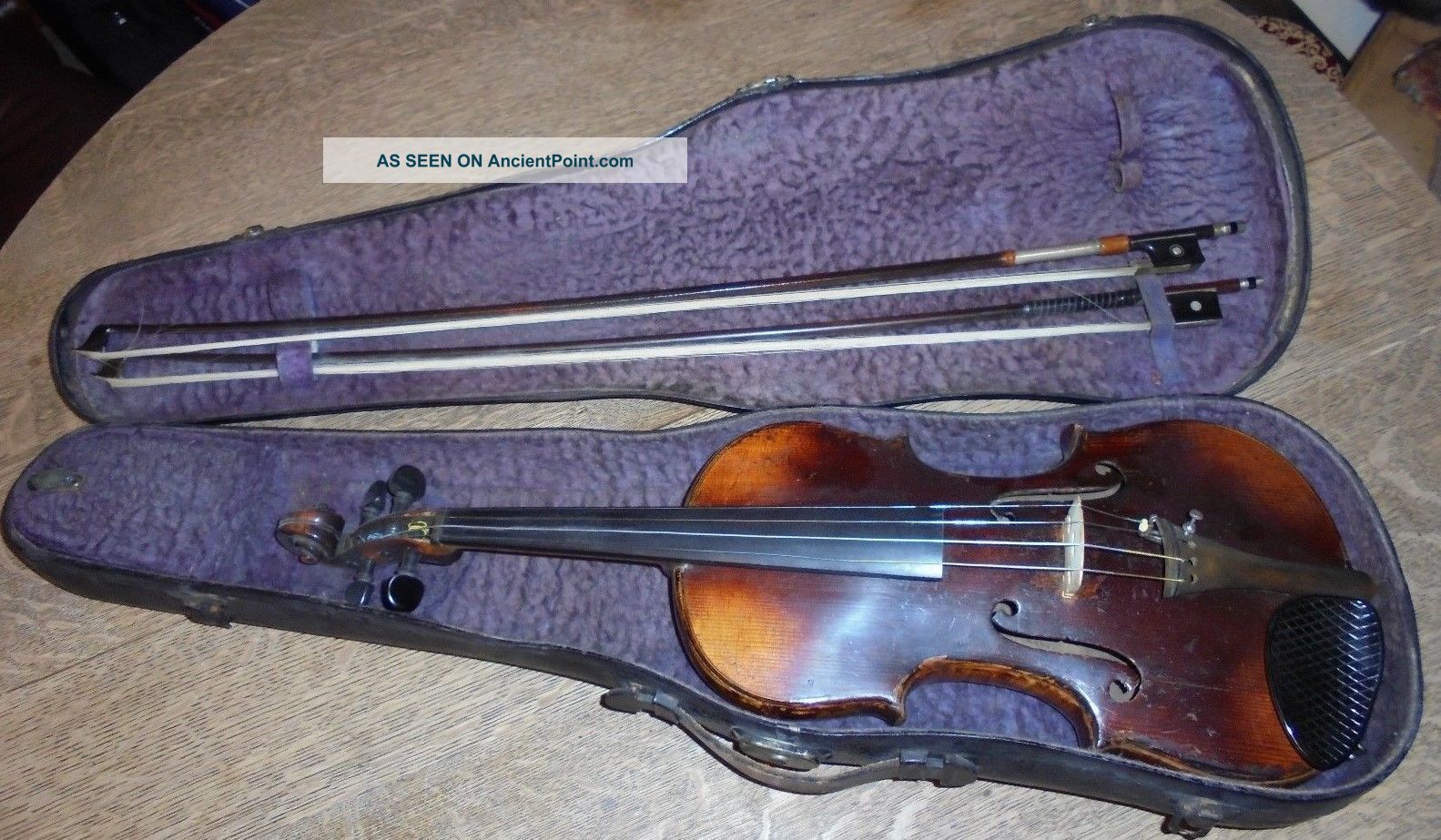Estate Antique Russian Violin Rigart Rubus St.  Petersburg 1873 W/case & Two Bows String photo