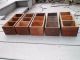 (5) Matching Antique Primitive Library Filing Cabinet Drawer Dovetail 1900-1950 photo 1