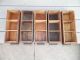 (5) Matching Antique Primitive Library Filing Cabinet Drawer Dovetail 1900-1950 photo 2