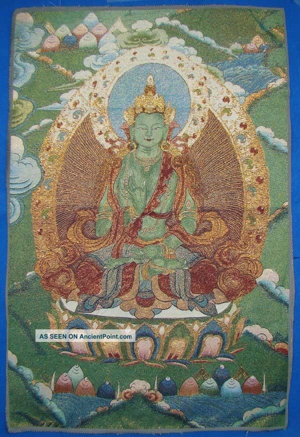 Tibetan Nepal Silk Embroidered Thangka Tara Tibet Buddha - - - Buddha D7 Paintings & Scrolls photo