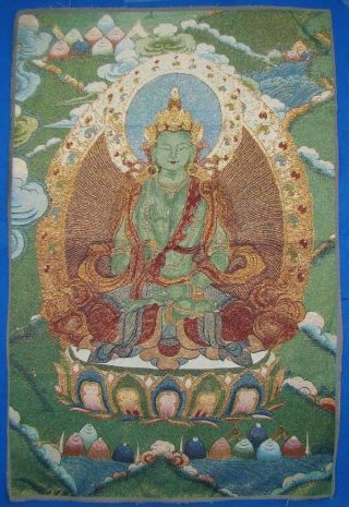 Tibetan Nepal Silk Embroidered Thangka Tara Tibet Buddha - - - Buddha D7 photo