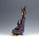 Collectable Brass Cloisonne Carved A Buddism Godness Guanyin Statue Other Antique Chinese Statues photo 3