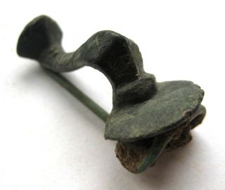 Circa.  150 A.  D British Found Roman Period Bronze Knee Type Fibula Brooch photo