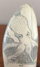 Scrimshaw Sperm Whale Tooth Resin Replica Of Sperm Whale & Octopus Scrimshaws photo 1