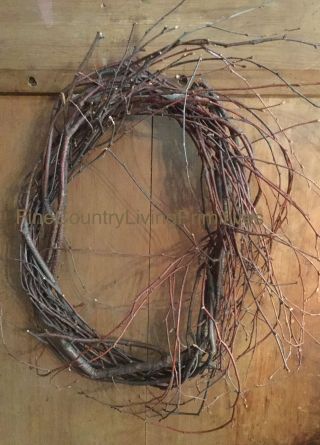 Primitive Colonial Early American Oval Twig Wreath Handcrafted Made Usa photo