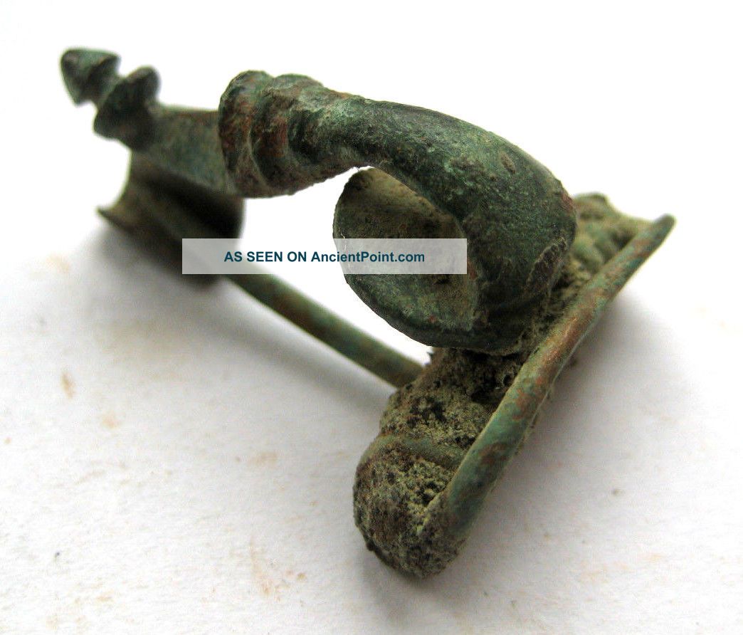 Circa.  100 A.  D Roman Period Bronze Trumpet Fibula Brooch British photo