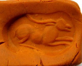 Circa.  400 A.  D Sassanian Empire Zoomorphic Pirite Seal Matrix - Ibex Detail photo