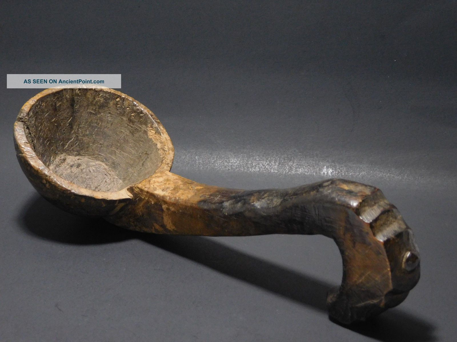 Best Antiques Central Asian Afghani Tribal Hand Carved Wooden Spoon Primitives photo
