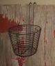Hanging Metal & Chicken Wire Basket Primitive French Country Farmhouse Decor Primitives photo 4