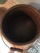 Vintage Rustic Wooden Bucket - Sugar Bucket Firkin With Handle And Lid Primitives photo 2