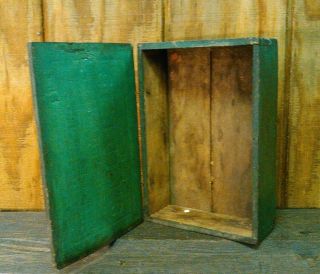 Antique Vintage Primitive Wooden Box Container Shadow Box Decor photo