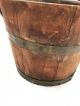 Antique Wood Plank Bucket Pail W/ Metal Bands Bail Handle Primitive 6 