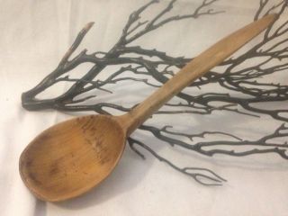 Antique Primitive 1800 ' S Handmade Wood Ladle Spoon photo