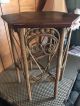 Heywood Brothers Victorian Decorative Wicker Tiger Oak Top Table 1900-1950 photo 1