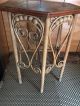 Heywood Brothers Victorian Decorative Wicker Tiger Oak Top Table 1900-1950 photo 4