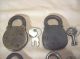 4 Antique/vintage Padlocks With Keys Sargent Six Lever Independent Secure Bull Locks & Keys photo 1