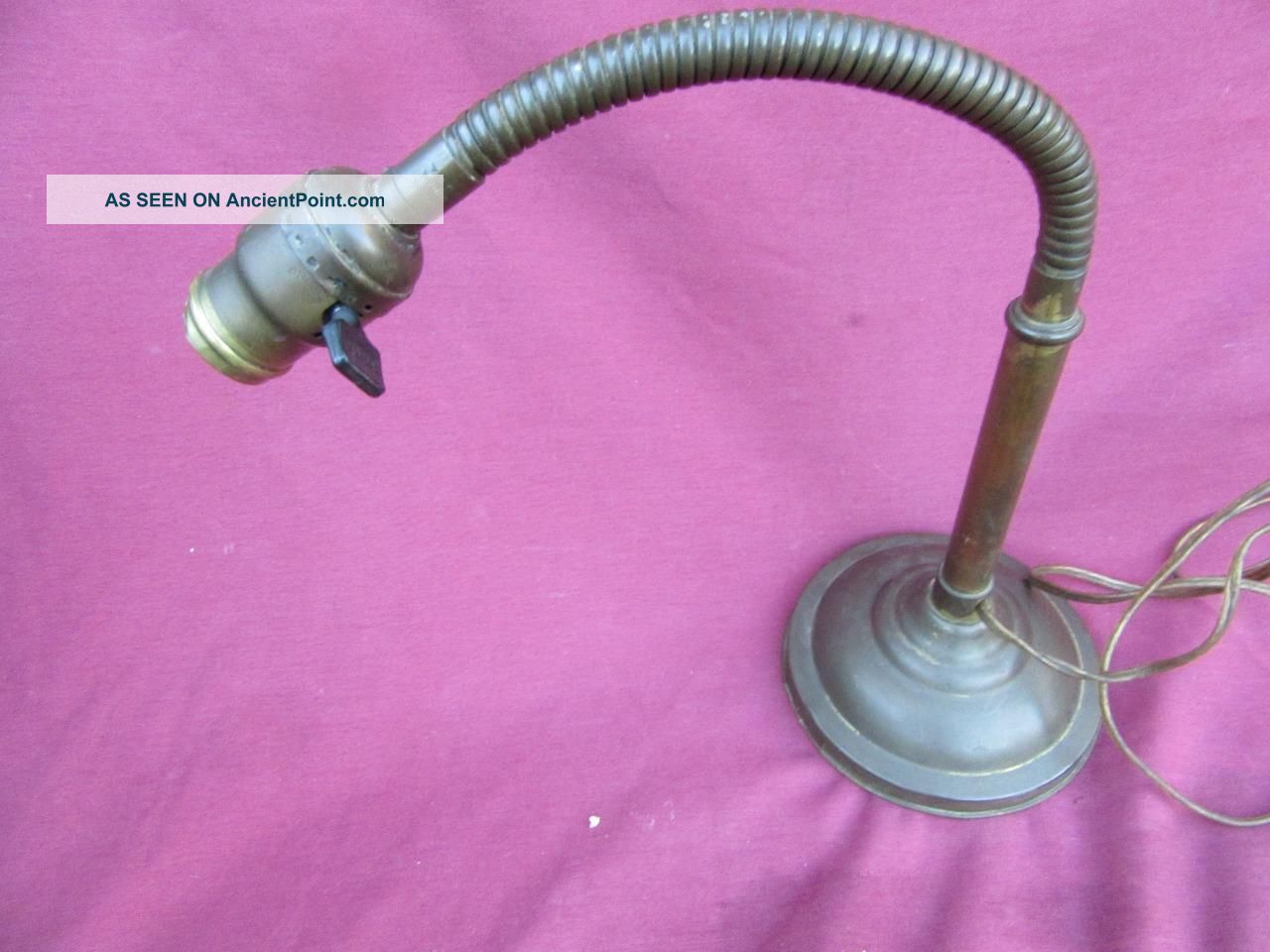 A Very C 1930 S Industrial Gooseneck Lamp In Bronze Perfect Lamps photo