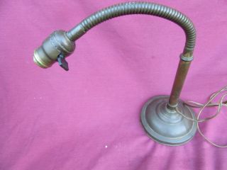 A Very C 1930 S Industrial Gooseneck Lamp In Bronze Perfect photo
