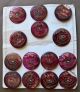14 Antique Purple - Dyed/ - Tinted & Etched Mop Buttons Floral Twigs W/ Paisley Eye Buttons photo 1