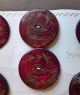 14 Antique Purple - Dyed/ - Tinted & Etched Mop Buttons Floral Twigs W/ Paisley Eye Buttons photo 2