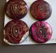14 Antique Purple - Dyed/ - Tinted & Etched Mop Buttons Floral Twigs W/ Paisley Eye Buttons photo 5