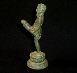 Roman Ancient Bronze Statue / Statuette Of Fertility God Priapus Circa 200 - 300ad photo