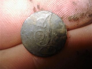 War Of 1812 Infantry Script I Button Rare Pewter Cuff Size With Shank Star Below photo
