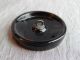 Vintage Large Black Glass Button W/ Gold Luster 1039 - A Buttons photo 3