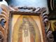 Vintage Painting Of Our Lady Of Guadalupe With Vintage Wood Frame Latin American photo 3