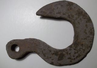 Vintage Old,  Very Rusty Iron Hook With Serious Rust photo