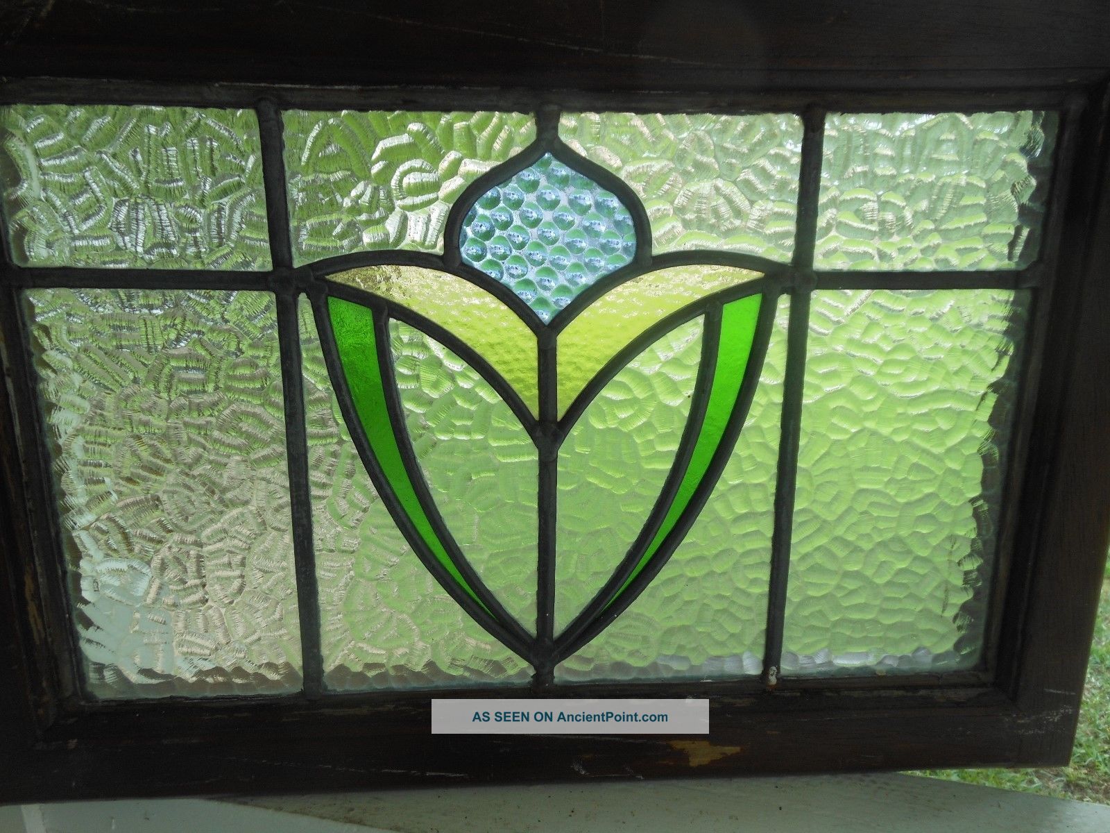 M10 153 Older Pretty Multi Color English Leaded Stain Glass Window Last One