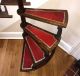 Antique Mahogany Five Tiered Library Steps,  W/ Leather Tread 1900-1950 photo 2